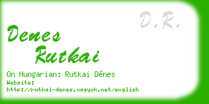 denes rutkai business card